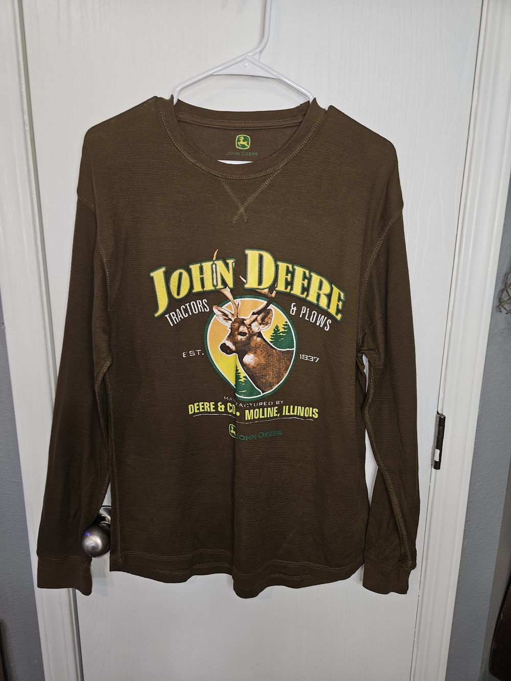 John Deere Brown Long-Sleeve Graphic Shirt